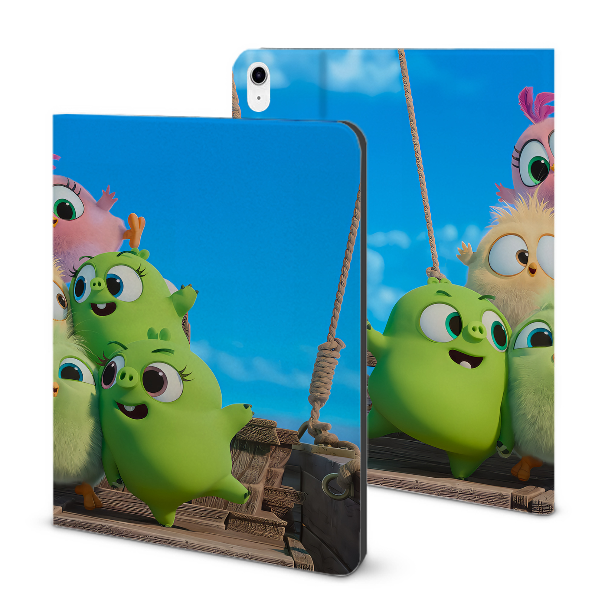 （画像用） Angry Birds アングリーバード IPad ケース ブック型 PUレザー TPU 耐衝撃 軽量 薄型 ペン収納なし 全面保護 IPad 各モデル対応